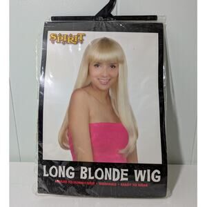 Spirit Halloween Long‎ Blond Wig with Bangs Halloween Costume New